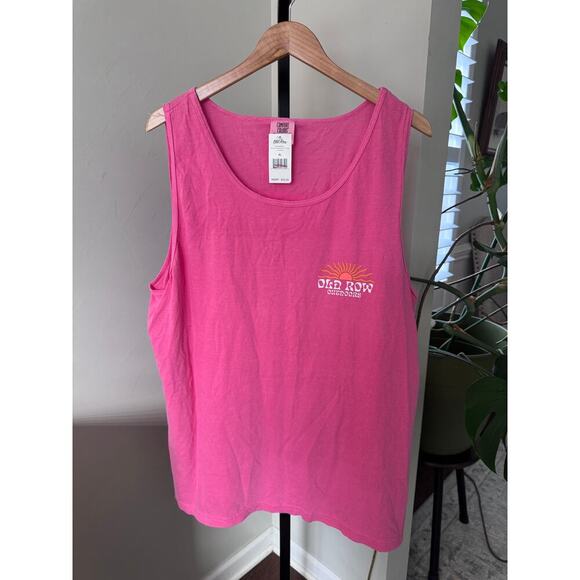 Mens Old Row Pink Sun Tank Shirt - Picture 2 of 3